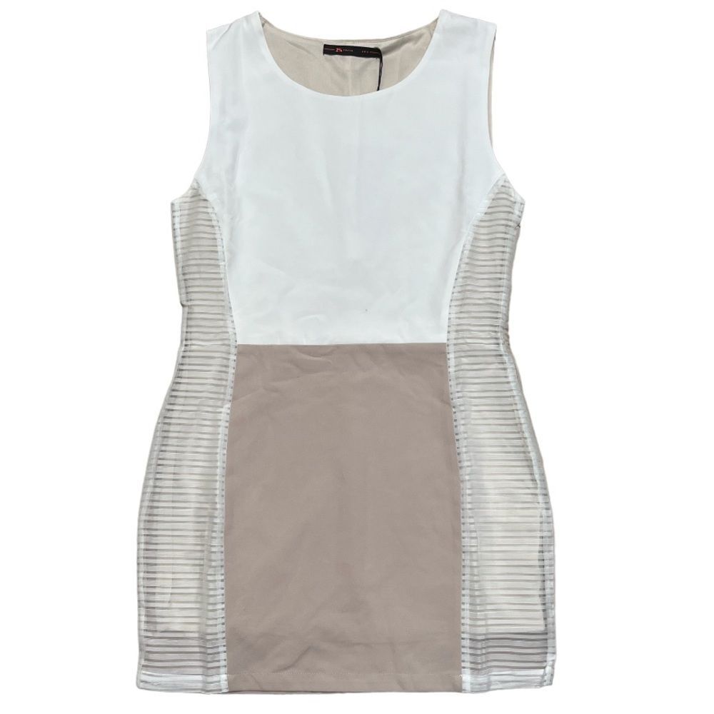 Tan cream and white dress (M) Oh yes New